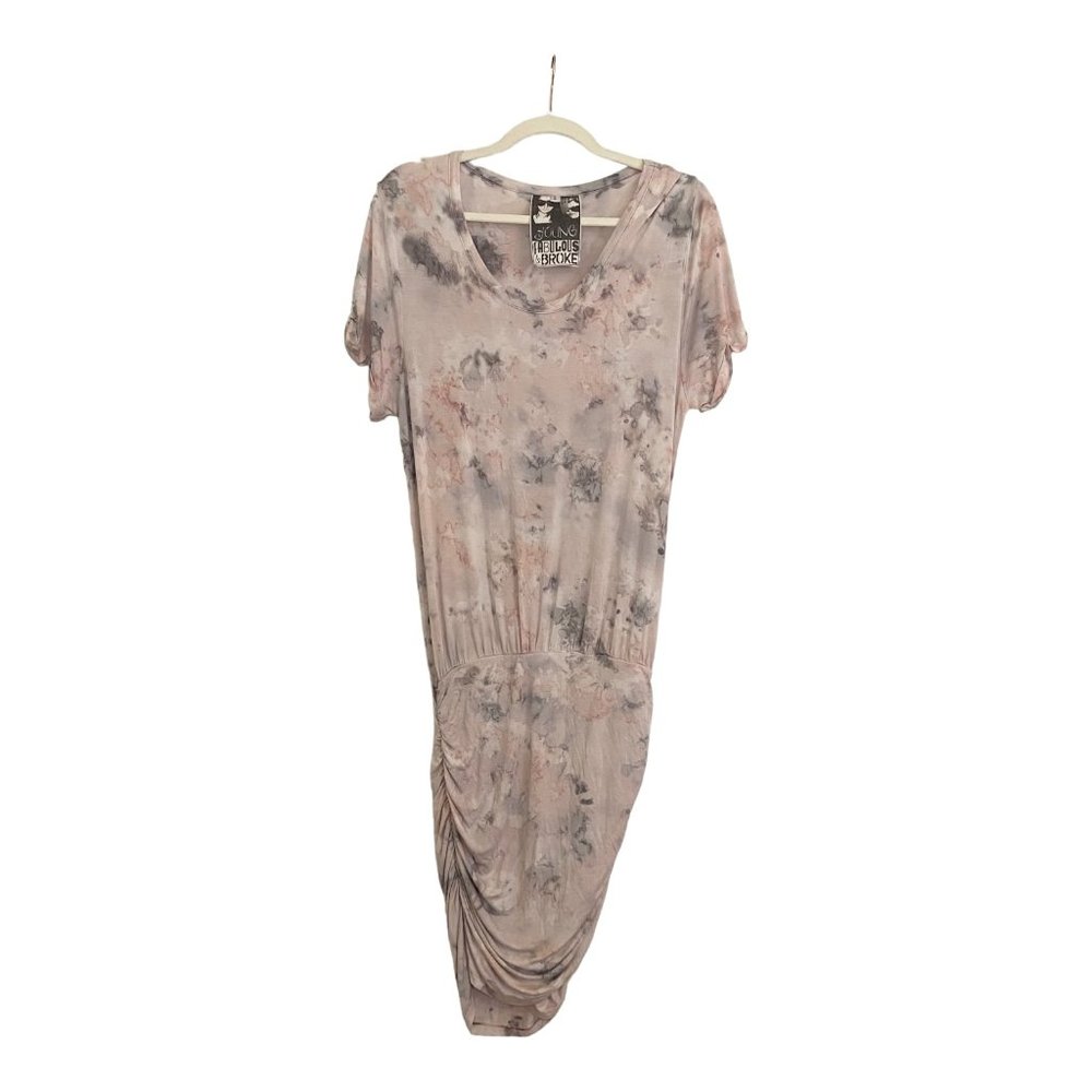 YFB - Young, Fabulous & Broke Marble Print Ruched-Bottom Bodycon Dress